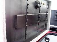 Easy View Tackle System screw mounted to stress bar inside a fishing boat